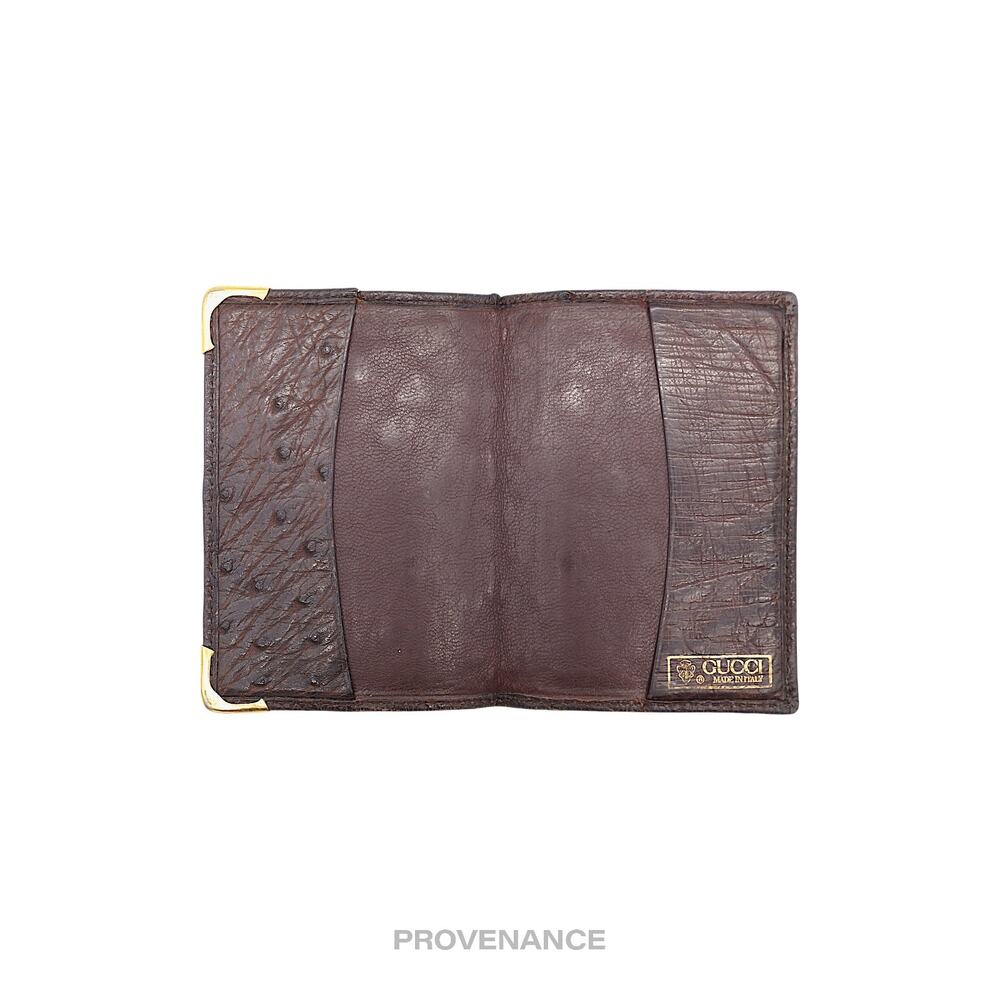 🔴 Gucci Pocket Organizer Wallet - Chocolate Ostrich Leather - Picture 5 of 8